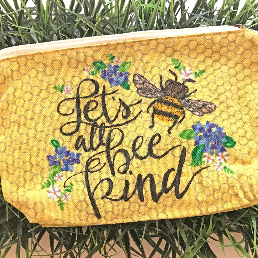Let's All Bee Kind Travel Pencil Make up Bag